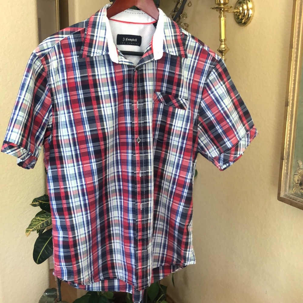 J Campbell Los Angeles Plaid Button Down Shirt